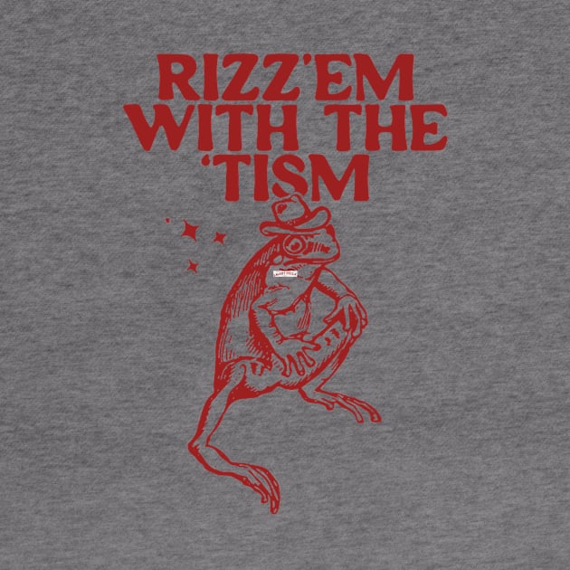 Rizz Em With The Tism Vintage T-Shirt, Retro Funny Frog Shirt, Frog Meme by Hamza Froug